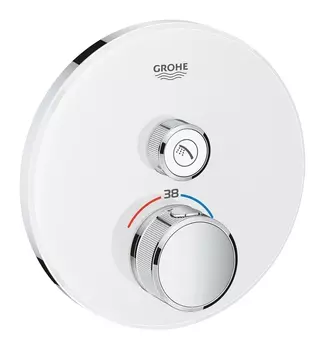 Внешняя часть термостатического смесителя на 1 выход GROHE Grohtherm SmartControl, белая луна (29150LS0)