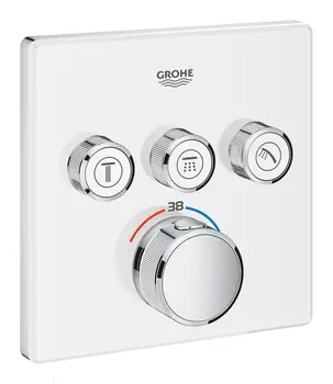 Внешняя часть термостатического смесителя на 3 выхода GROHE Grohtherm SmartControl, белая луна (29157LS0)