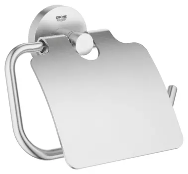 Держатель для туалетной бумаги GROHE Essentials, с крышкой, суперсталь (40367DC1)