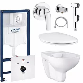 Готовый набор для туалета GROHE Bau Ceramic с панелью смыва Skate Air (NW0008)