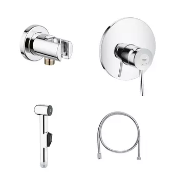 Набор для гигиенического душа GROHE BauClassic со смесителем, хром (124434)