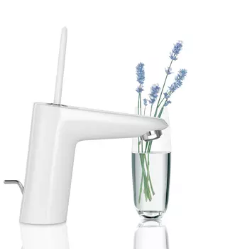 Смеситель для раковины GROHE Eurodisc Joy с донным клапаном, низкий излив, белая луна (23425LS0)