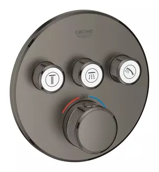 Термостат GROHE Grohtherm SmartControl для встраиваемого монтажа на 3 выхода, темный графит матовый (29121AL0)