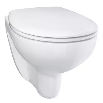 Унитаз подвесной безободковый GROHE Bau Ceramic с сиденьем (с микролифтом), альпин-белый (39351000)
