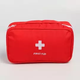 Аптечка дорожная first aid, цвет красный, 24х12х6 см