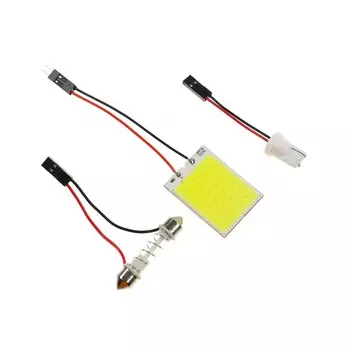 Автолампа светодиодная cartage, 12 в, 24 smd, свет белый, два переходника в комплекте