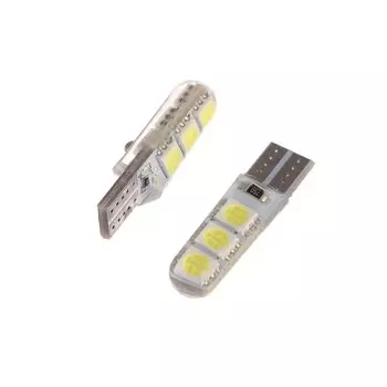 Светодиодная автолампа cartage, t10 w5w, 12 в, 3 вт, 6 smd-5050, набор 2 шт, белый свет
