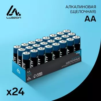 Набор батареек алкалиновых (щелочных) luazon, aa, lr6, 24 штуки