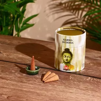 Благовония karma buddha, аромаконусы, корица, набор 30 шт.