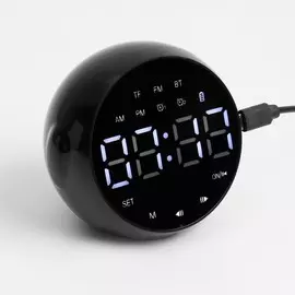 Часы-будильник электронные, bluetooth 5.0, fm, tf карта, колонка, 2000 мач, 9x7.5x8 см