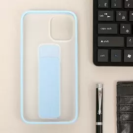 Чехол luazon для iphone 12 pro max, с ремешком-подставкой, пластиковый, голубой
