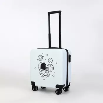 Чемодан детский 39 л (s), отдел на молнии, кодовый замок, 4 колеса, цвет белый