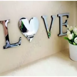 Наклейки интерьерные love, зеркальные, декор на стену, буква 810 см