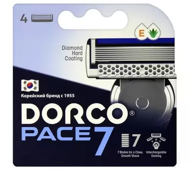 DORCO PACE7 4'S сменные кассеты с 7лезвиями (Ю.Корея)