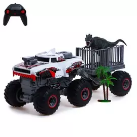 Джип радиоуправляемый monster, с динозавром, 1:16, работает от аккумулятора