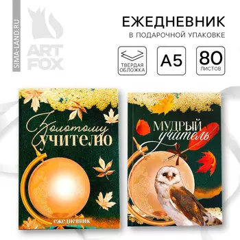 Ежедневник в подарочной коробке, а5, 80 листов, твердая обложка