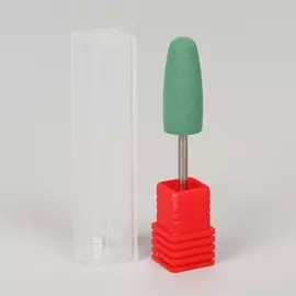 Фреза силиконовая для полировки, средняя, 10 24 мм, в пластиковом футляре, цвет зеленый