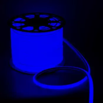 Гибкий неон luazon lighting 16 мм d-образный, ip65, 50 м, smd2835, 120 led/м, 220 в, свечение синее