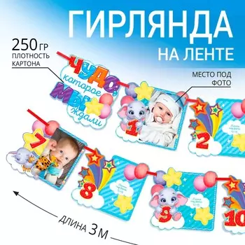Гирлянда на ленте с местом под фото