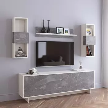 Гостиная oskar mini, 1600х343х500, сосна белая loft/каспий темный