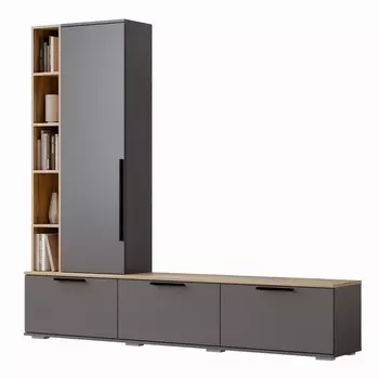 Гостиная селеста, 2006х370х1862, графит/дуб вотан