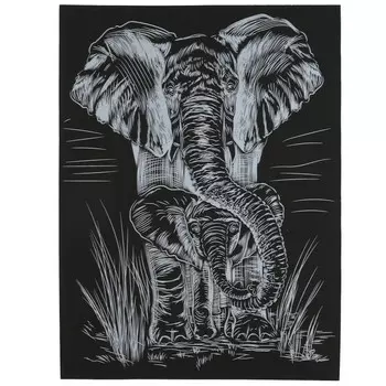 Гравюра МУЛЬТИ АРТ 100SCRATCHART-SLV-ELEPHANT