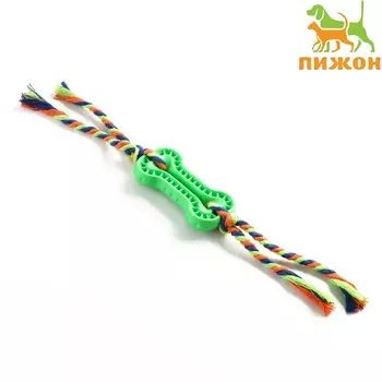 Игрушка жевательная с канатом, 11 х 5,5 см, зеленая