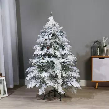 Искусственная елка заснеженная с шишками