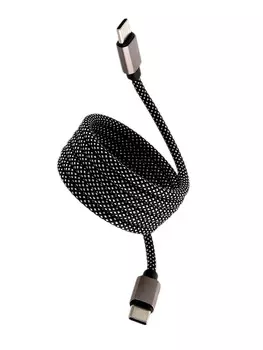 Кабель type-c - type-c, магнитный, 3 а, 60 вт, с оплеткой, серый