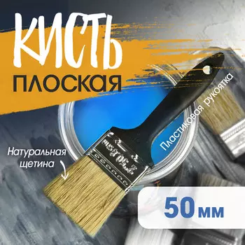 Кисть плоская лом, натуральная щетина, пластиковая рукоятка, 2