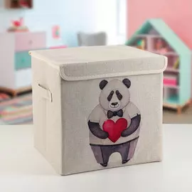 Короб стеллажный для хранения с крышкой