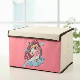 Короб стеллажный для хранения с крышкой