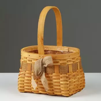 Корзина плетеная, 19 x 13 x 12/26 см, секвойя