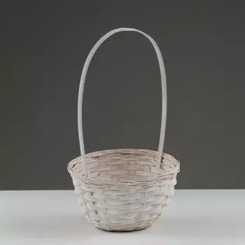 Корзина плетеная, 20 х 11/35 см, белая, бамбук