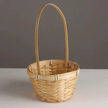 Корзина плетеная, d17x10,5хh33см, натуральный, бамбук