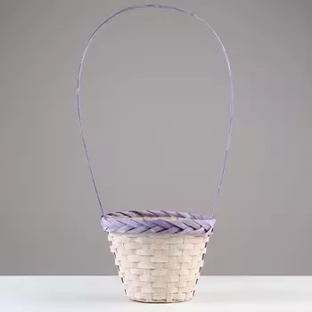 Корзина плетеная, d18х15/50, фиолетовая, бамбук