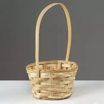 Корзина плетеная, d19 х 9,5 х 32см, бамбук