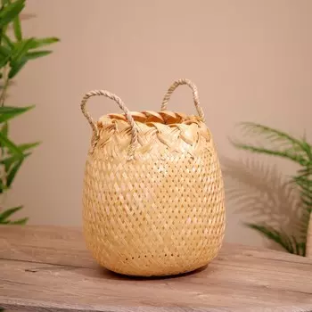 Корзина плетеная, из бамбука 27х27х25 см