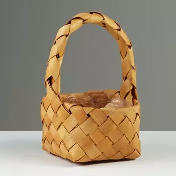 Корзина плетеная секвойя, d16 x 9,5/25 см, секвойя
