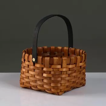 Корзина плетеная, секвойя, d21,5хh12/25 см, коричневый