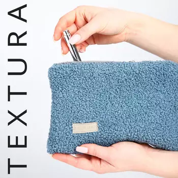 Косметичка дорожная на молнии textura, цвет голубой