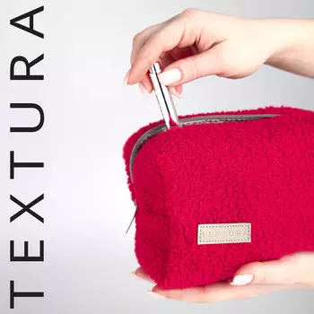 Косметичка дорожная на молнии textura, цвет красный