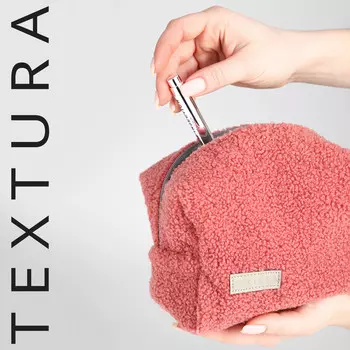 Косметичка дорожная на молнии textura, цвет розовый