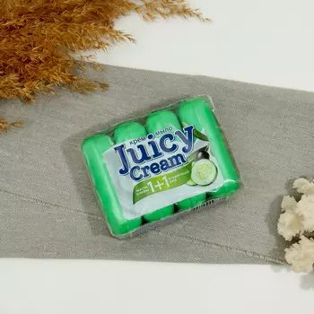 Крем-мыло твердое juicy ceam масло оливы и огуречный лед, 4 х 90 гр