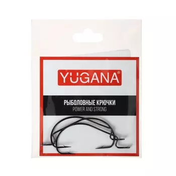 Крючки офсетные yugana wide range worm, № 2/0, 3 шт.
