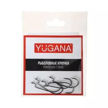 Крючки офсетные yugana wide range worm, № 4, 5 шт.