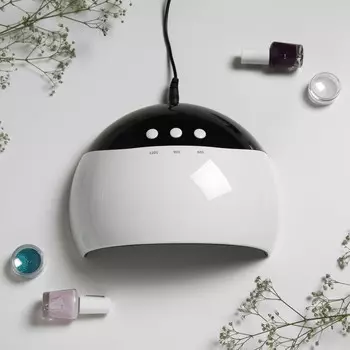 Лампа для маникюра luazon luf-18, uv/led, 8 диодов, 24 вт, таймер, usb, белая