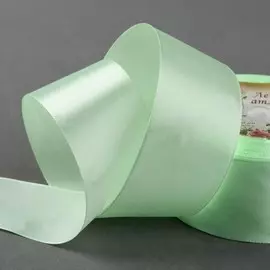 Лента атласная, 40 мм × 23 ± 1 м, цвет нежно-зелёный №80