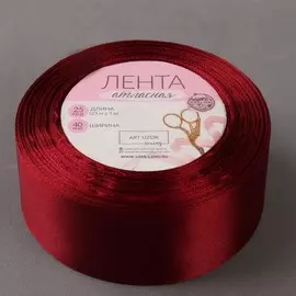 Лента атласная, 40 мм × 23 ± 1 м, цвет винный №156