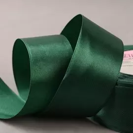 Лента атласная, 40 мм × 23 ± 1 м, цвет тёмно-зелёный №49